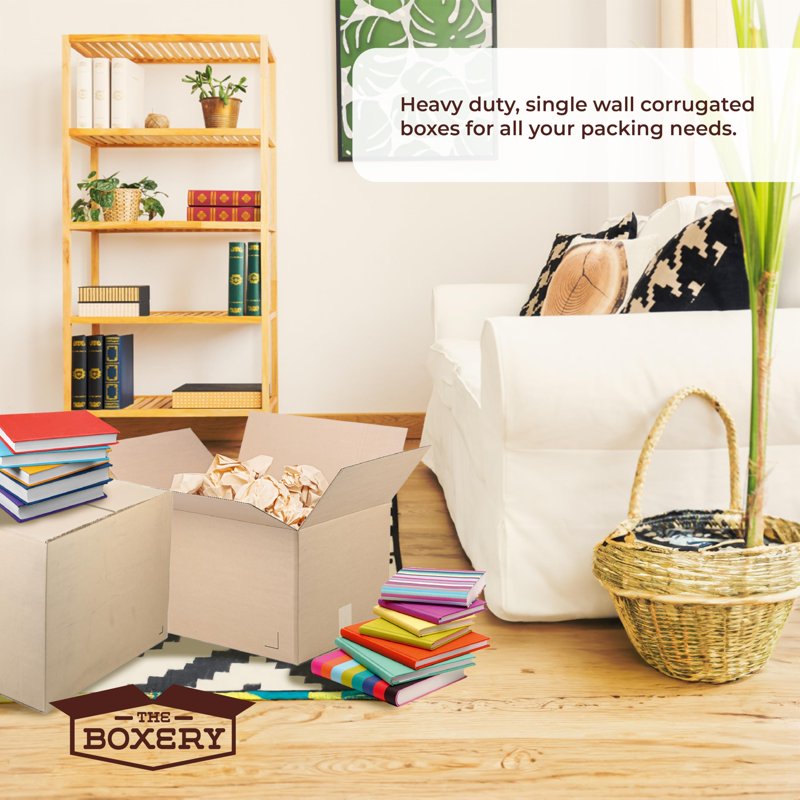 Heavy Duty Corrugated Cardboard Shipping Boxes - 25 Pack Eco-Friendly Moving & Storage Solutions