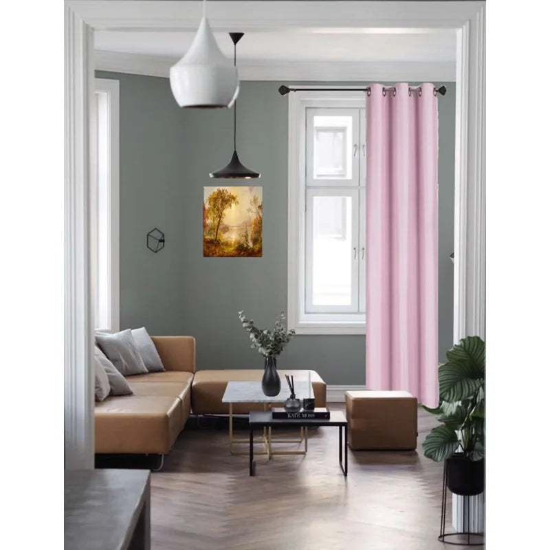 Blackout Window Curtain Drapes Set of 2 - Light Pink, 35 x 84 Inches