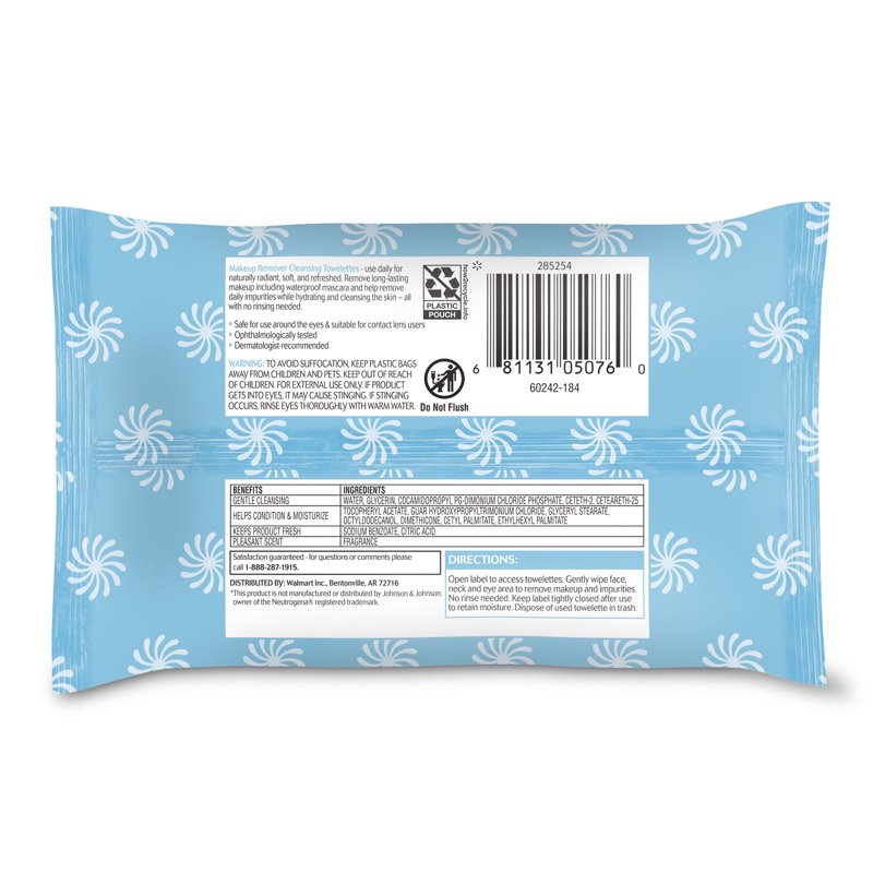 Makeup Remover Cleansing Towelettes for Travel - Gentle, All Skin Types