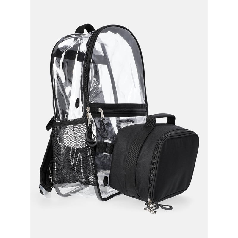 Kids Sensory Backpack and Lunch Tote Set - Clear 17 Inch School Bag