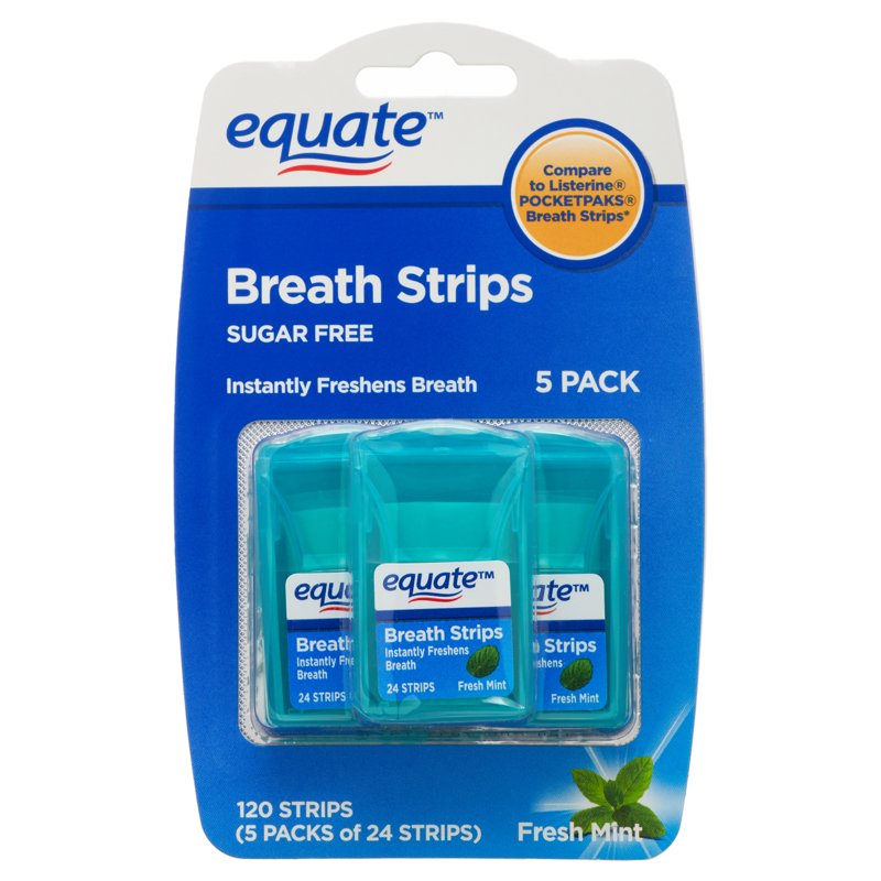 Sugar-Free Breath Strips Fresh Mint Pack of 120 | Oral Freshening Mints