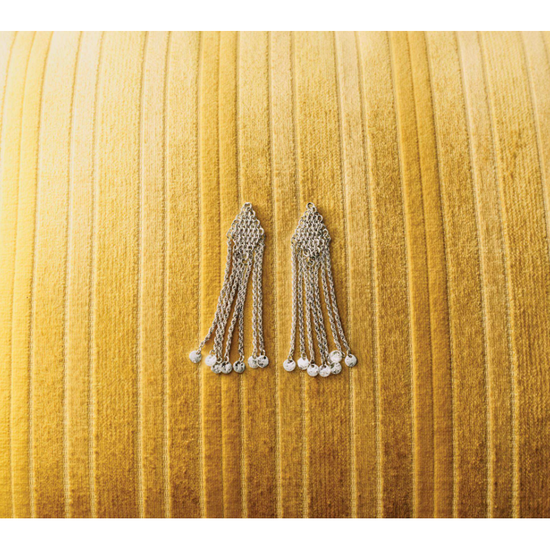 Silver Chainmail Fringe Earrings for Women - Lightweight & Edgy Jewelry