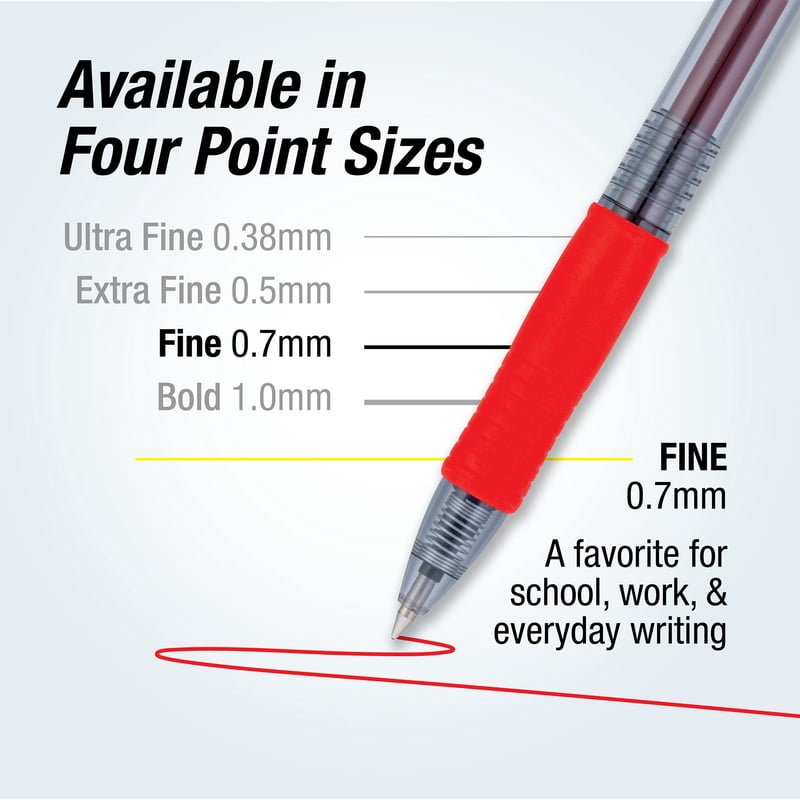 Retractable Gel Pen Set - Fine Point 0.7mm Assorted Ink, 20 Pack