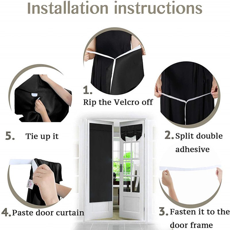 Blackout Door Curtain - Thermal Insulated Privacy Shade for French & Front Doors