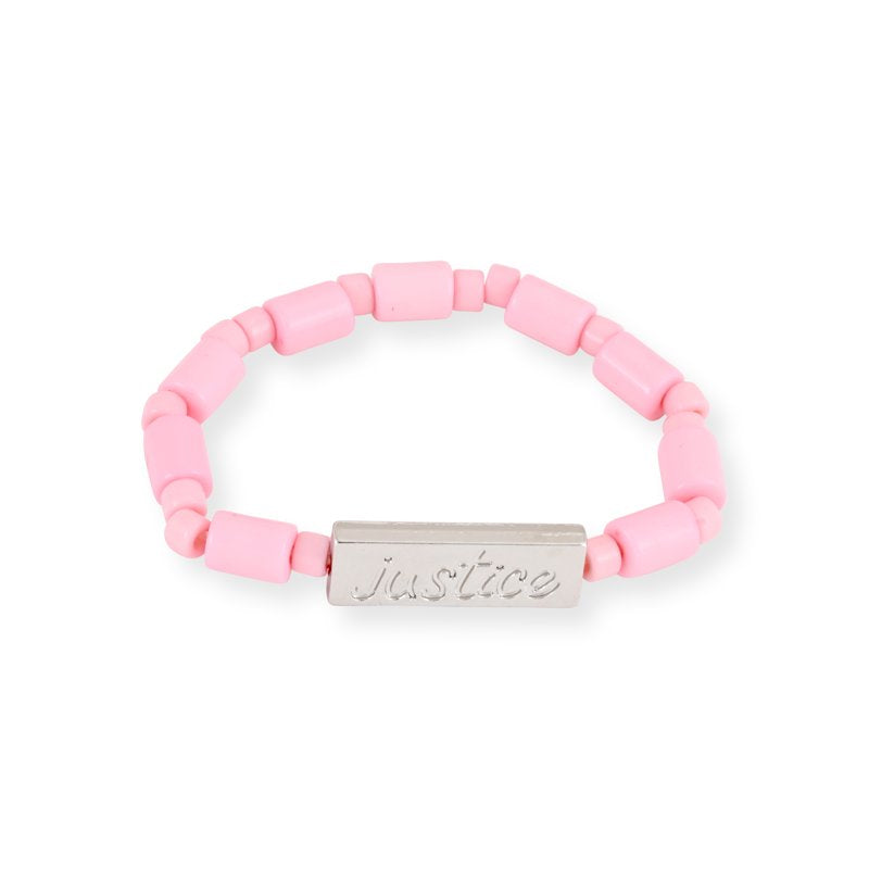 Justice LED Watch with Glitter Strap & 2-Piece Bracelet Set - Pink