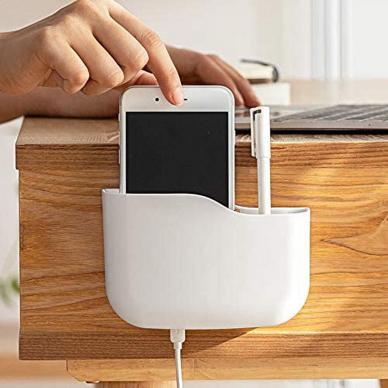 Wall-Mounted Remote Control & Small Item Organizer with Adjustable Compartments