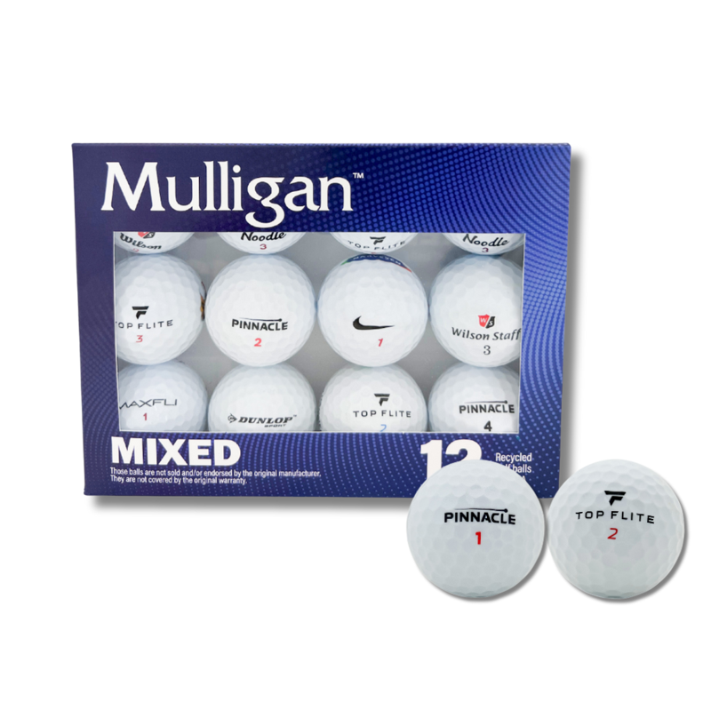 Recycled White Golf Balls 12-Pack - Mixed Brands for Practice & Play