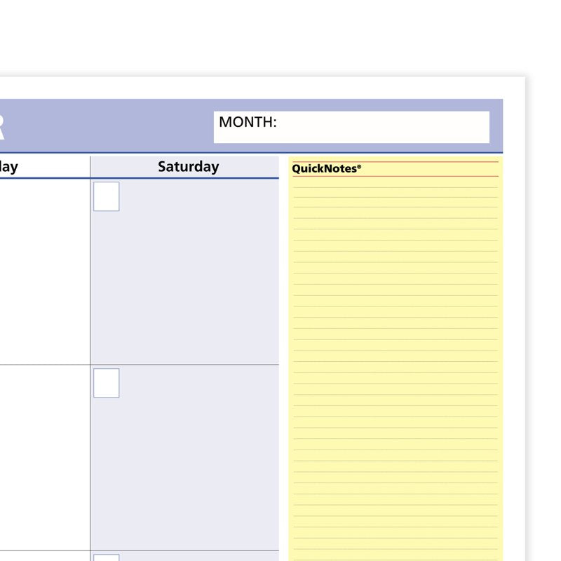 Undated 30-Day Horizontal Wall Calendar - Erasable Reversible Planner