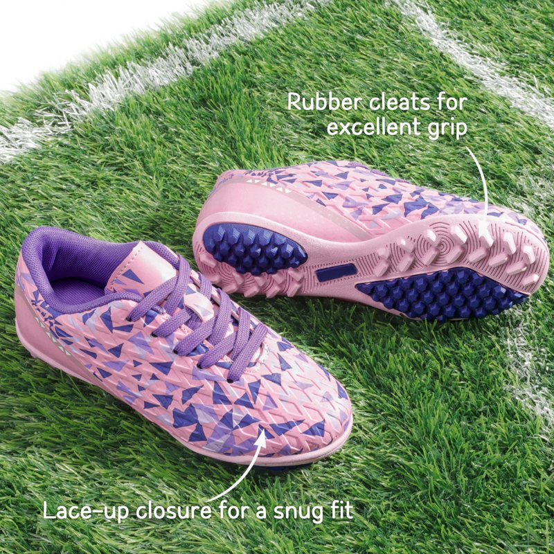 Dream Pairs Indoor Turf Soccer Shoes for Kids - Pink/Purple, Size 13