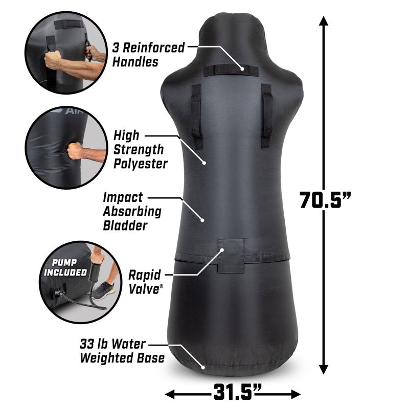 Inflatable Football Tackling Dummy with Water-Weighted Base - 70 Inch Practice Equipment