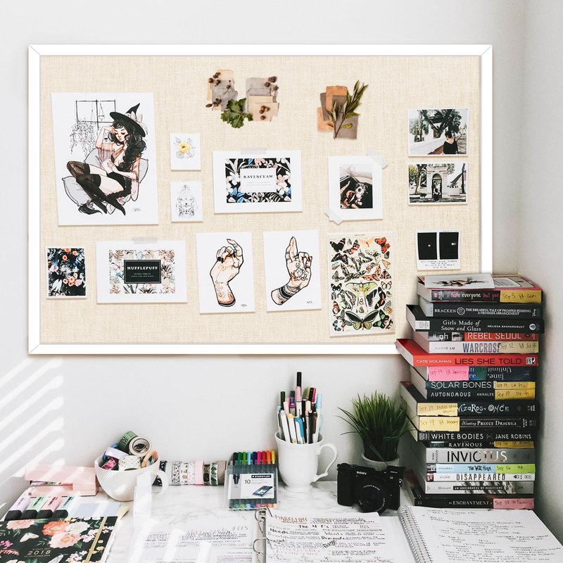 36x24 Inch White Cork Bulletin Board with Frame - Wall Mount Organizer