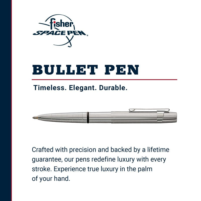 Fisher Space Pen Bullet Pen with Chrome Finish and Gift Box – Reliable Writing Instrument