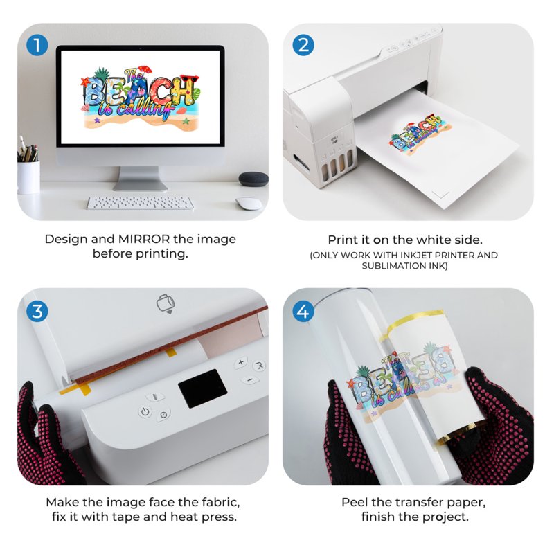 Sublimation Paper 8.5 x 11 Inches - 35 Sheets for Inkjet Printers