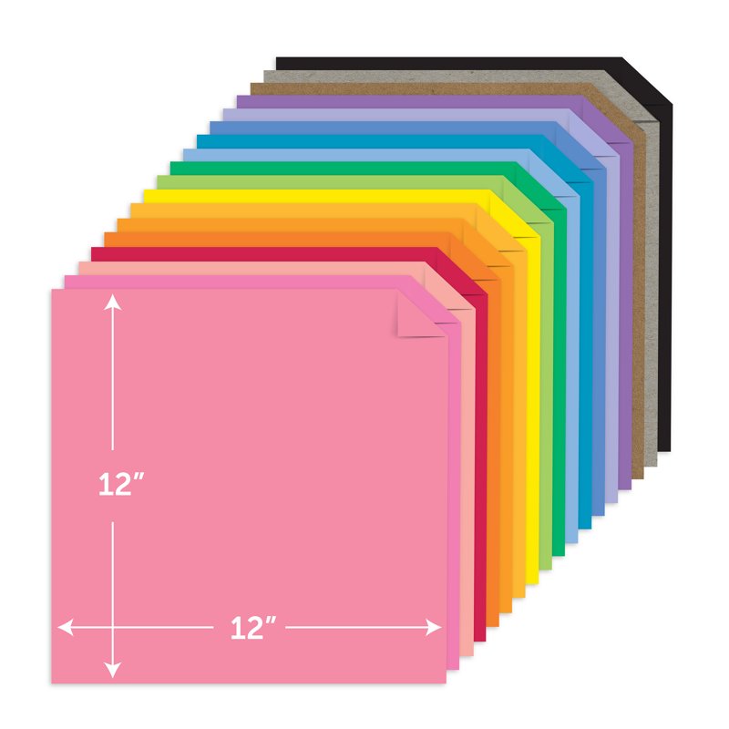 18-Color Assorted Cardstock Starter Pack 12x12 inch 65 lb Craft Sheets