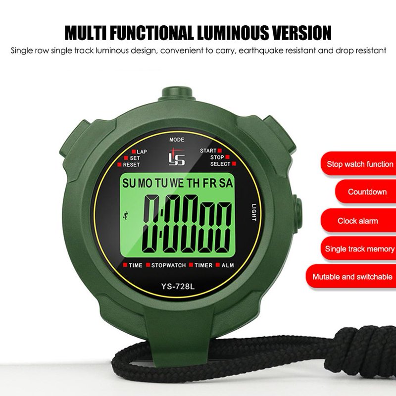 Multifunctional Sports Stopwatch with Countdown Timer and Silent Mode