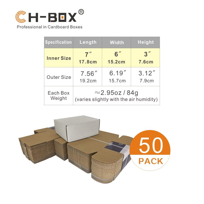 Small Corrugated Mailer Boxes - White Shipping Packaging Boxes for Lightweight Items