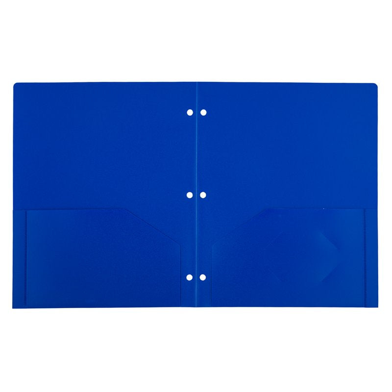 Plastic Hole Punch Folders Assorted Colors 6-Pack - 9.5 x 11.5 Inches
