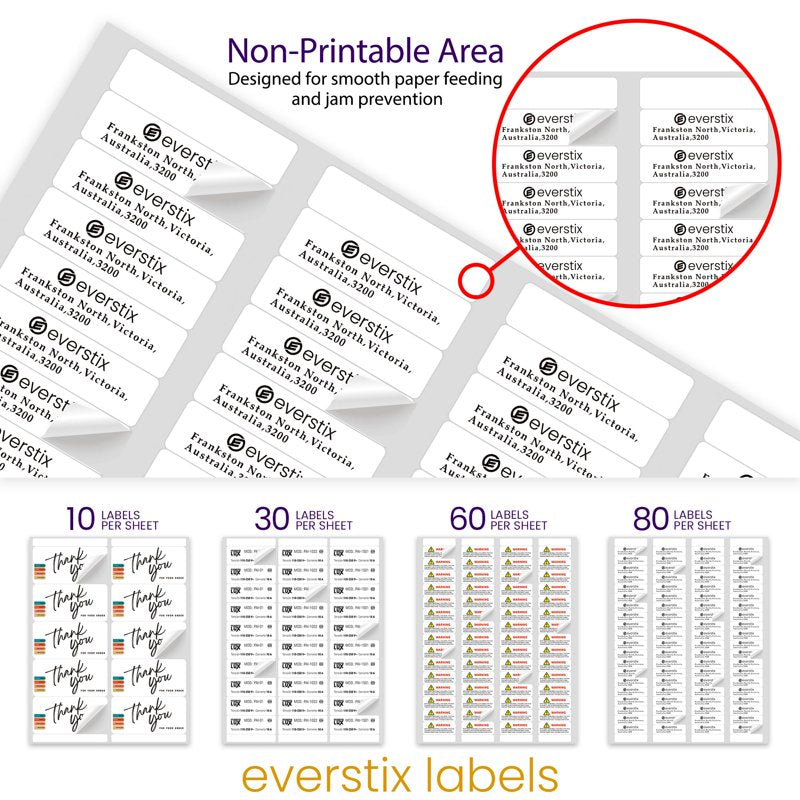 Address Labels for Laser & Inkjet Printers - 100 Sheets, Permanent Adhesive