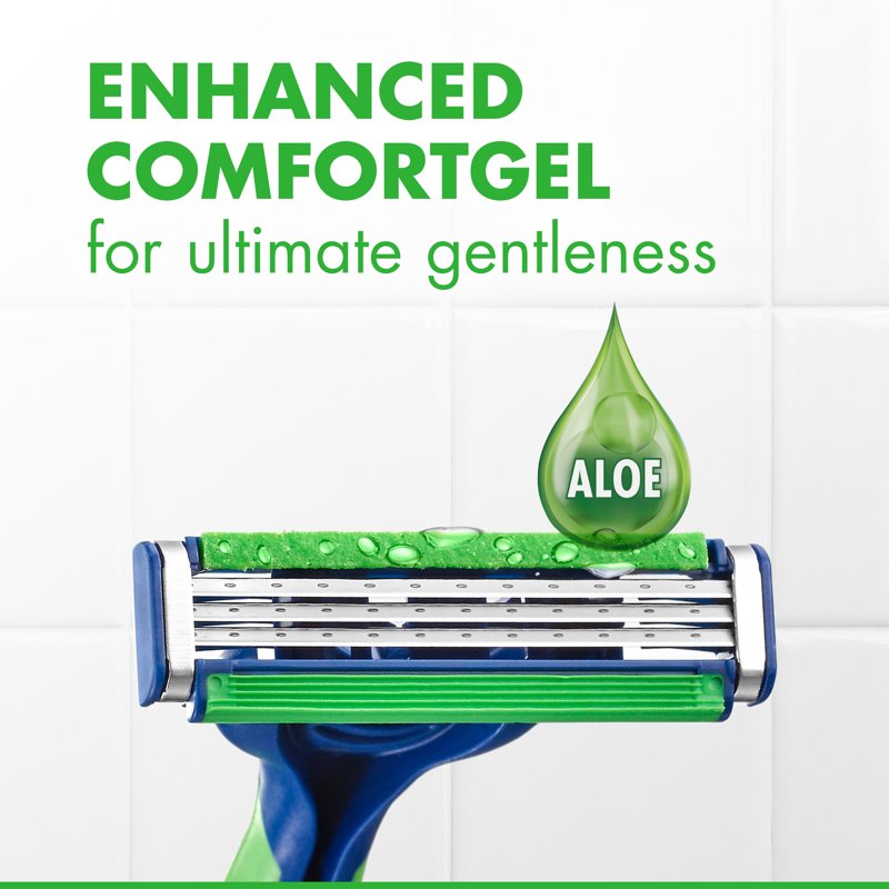 Disposable Men's Razor with 3 Blades, Sensitive Skin, 7 Count