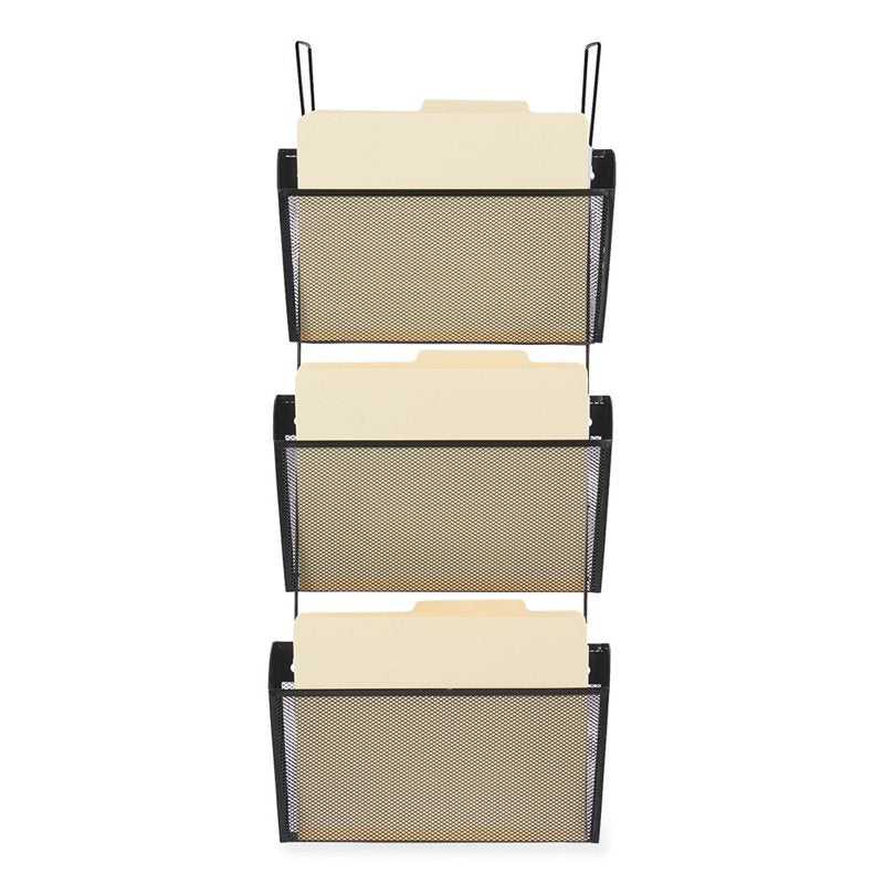 Mesh Wall File Organizer 3-Pack - Letter Size Black Office Storage