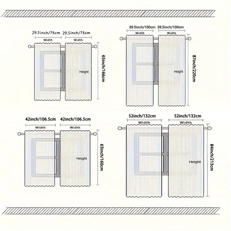 Wood Grain Barn Door Curtains Light Filtering for Living Room & Bedroom