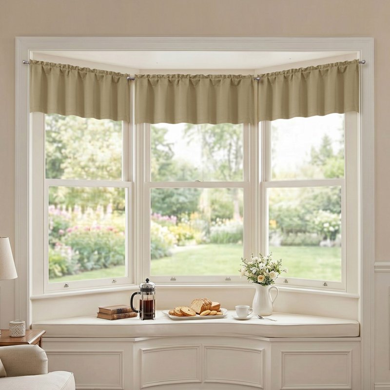 Blackout Window Valance for Living Room, Bedroom, Kitchen — Rod Pocket Privacy Cover, 60x14 Inches