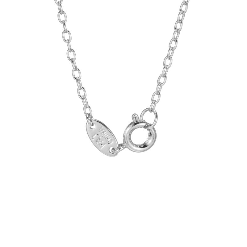 Silver Cross Pendant Necklace with Diamond Accent - 18 Inch