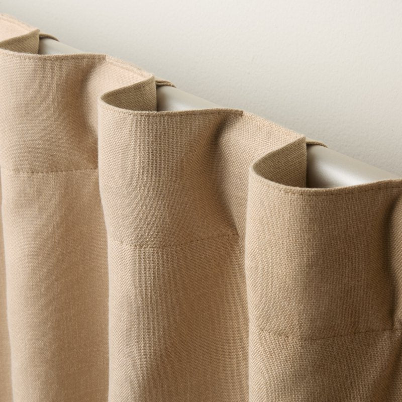 Indoor Blackout Linen Textured Curtains Set - Energy Efficient, 2-Pack