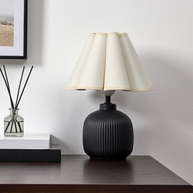 Home Decor Collection 12.5-Inch Ceramic Table Lamp with Fabric Shade
