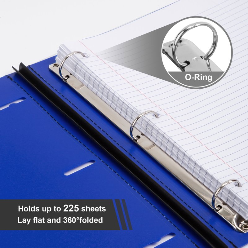 1-Inch Telescoping 3-Ring Binder with Clear Front Pocket - Pack of 12