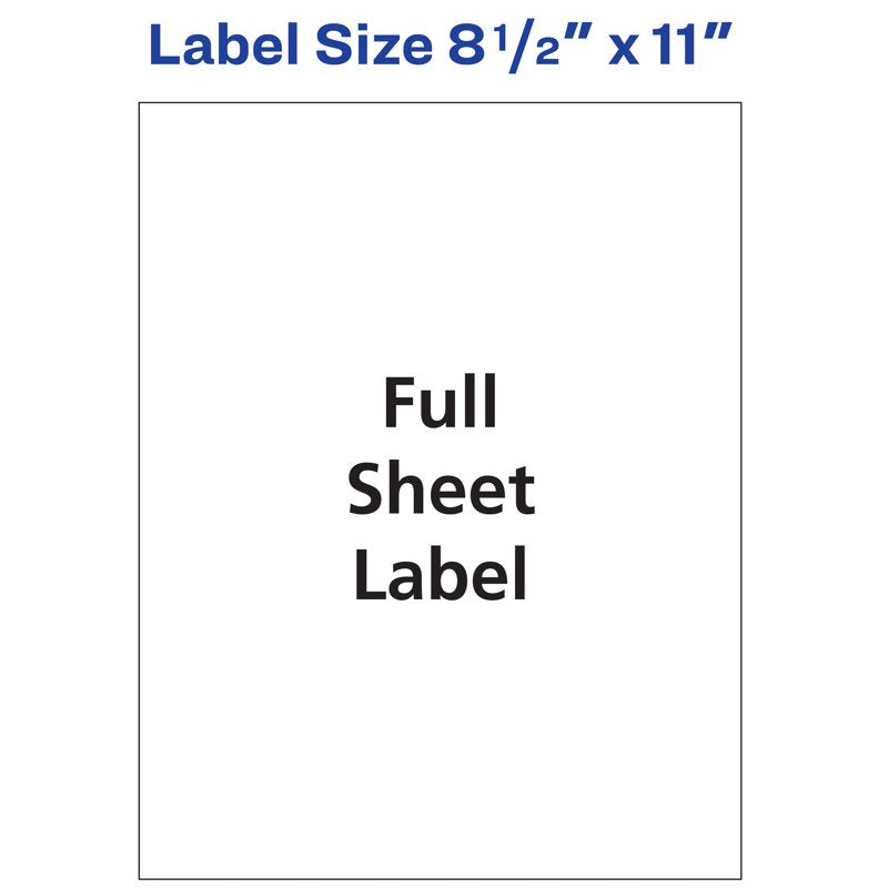 Laser Printable Shipping Labels 8.5 x 11 White Pack of 100