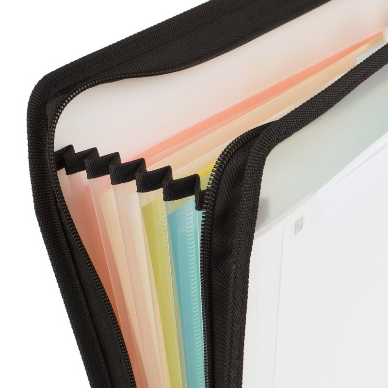 7-Pocket Customizable Expanding File Organizer with Study App - White 8.12 x 11