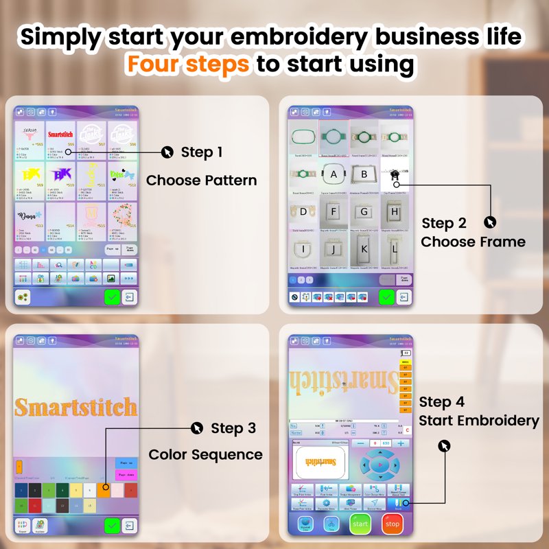 Smartstitch S-1501 Pro Embroidery Machine with 15 Needles & 14x20 Large Area