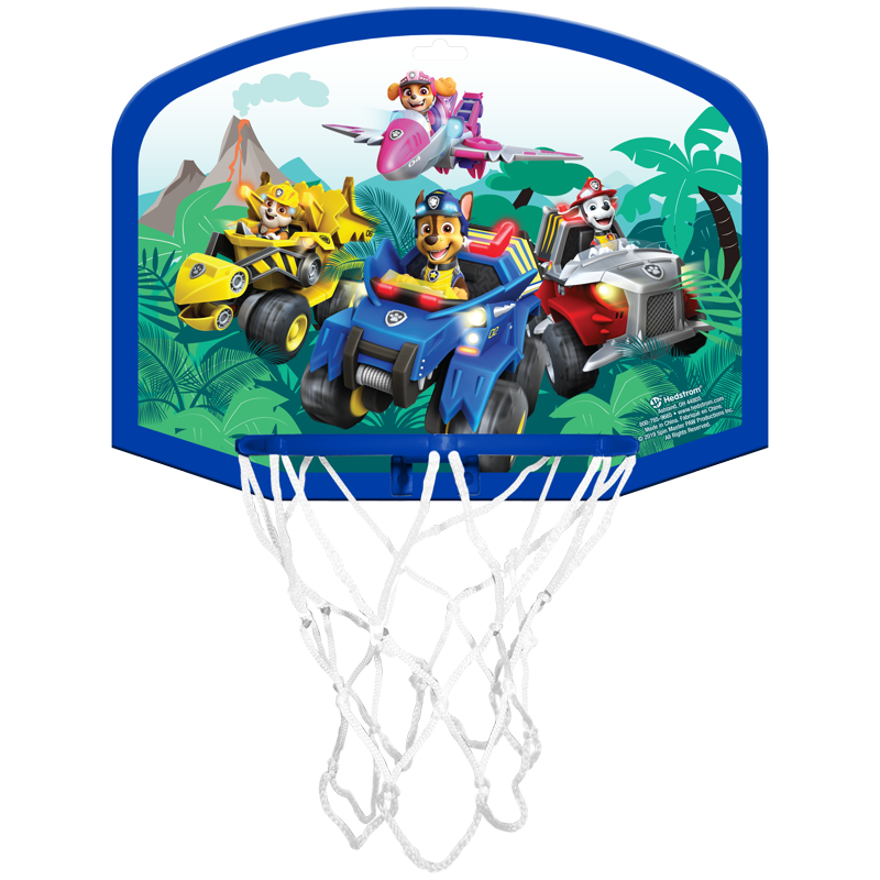 Indoor Kids Basketball Hoop Set - Paw Patrol Over-the-Door Mini Playset for Ages 3+