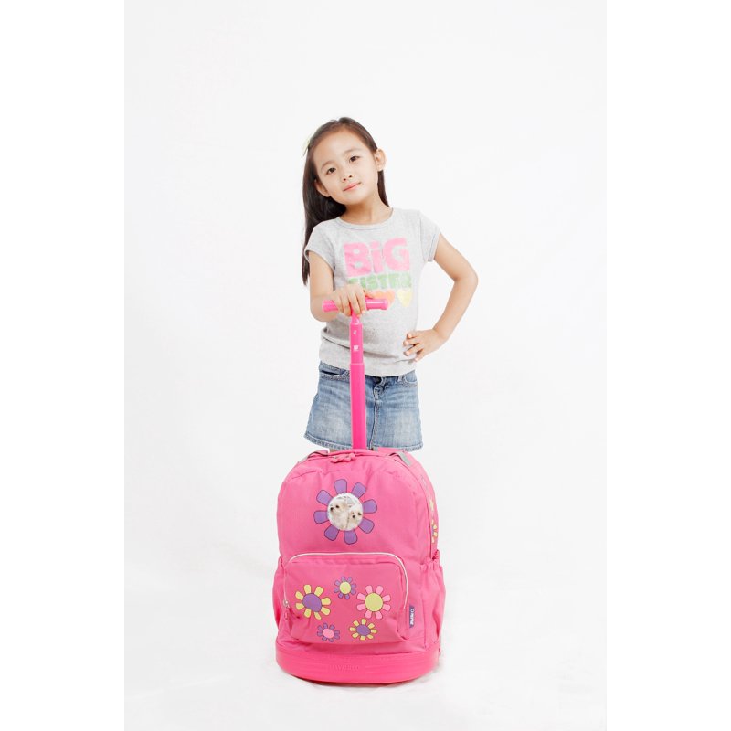 Kids Rolling Backpack for School & Travel - 16 Inch Trolley Bag with Organizer