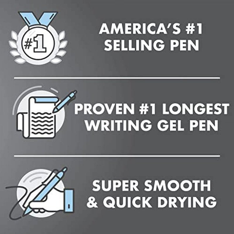 Gel Pen Set 8-Pack - Refillable & Retractable Blue Ink Pens for Office & Writing