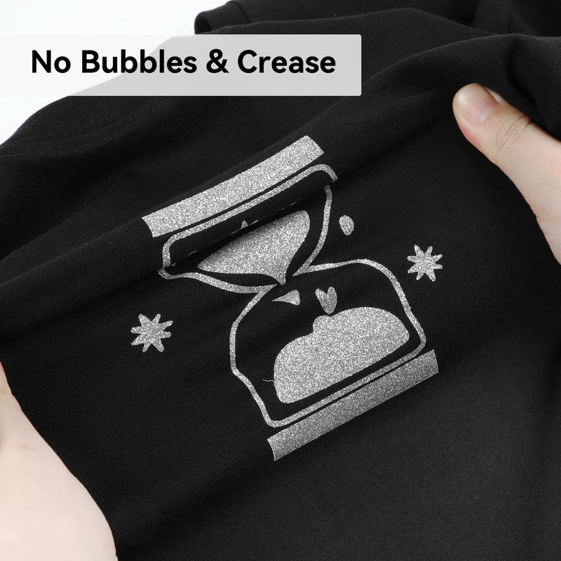 Glitter Heat Transfer Vinyl Roll - 12 Inch x 2 Ft for All Cutting Machines, Easy to Cut & Transfer, Multiple Colors