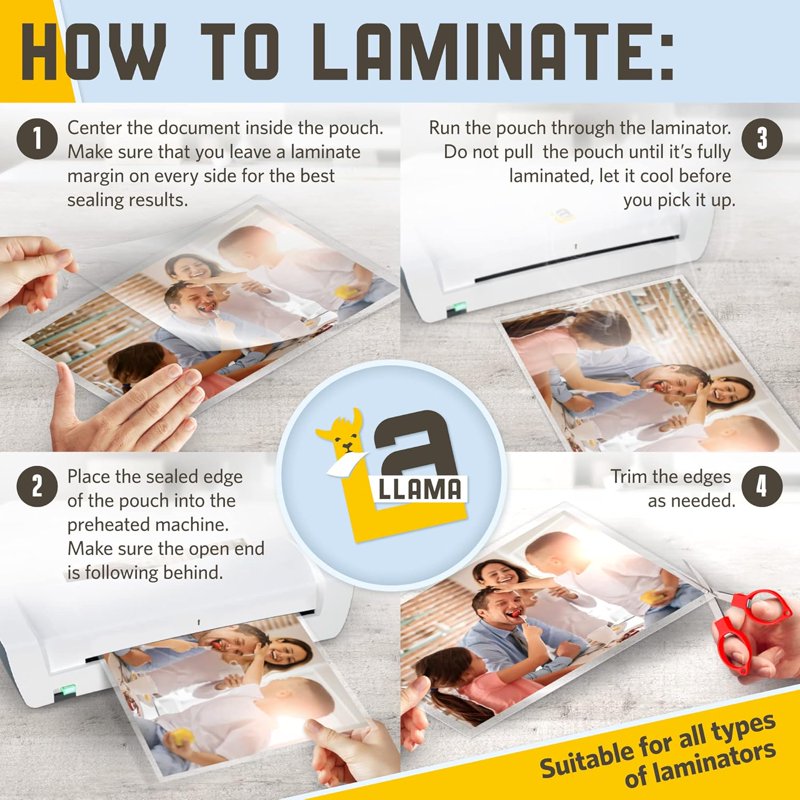 Thermal Laminating Pouches 4.3 x 6.3 Inches 3 Mil for Photos & Cards - 50 Pack