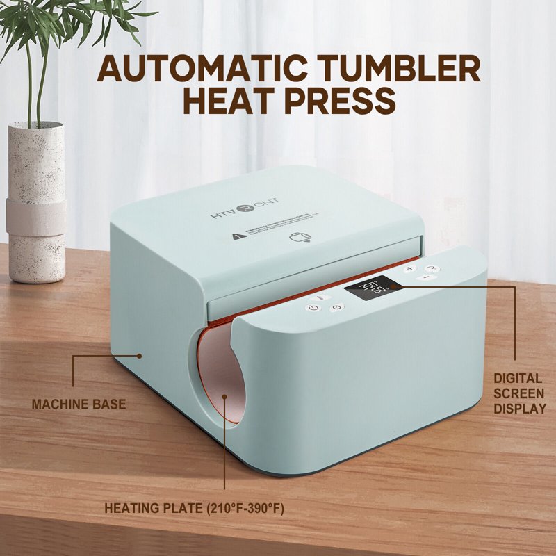 Automatic Heat Press Machine & Tumbler Press Bundle for DIY Crafts