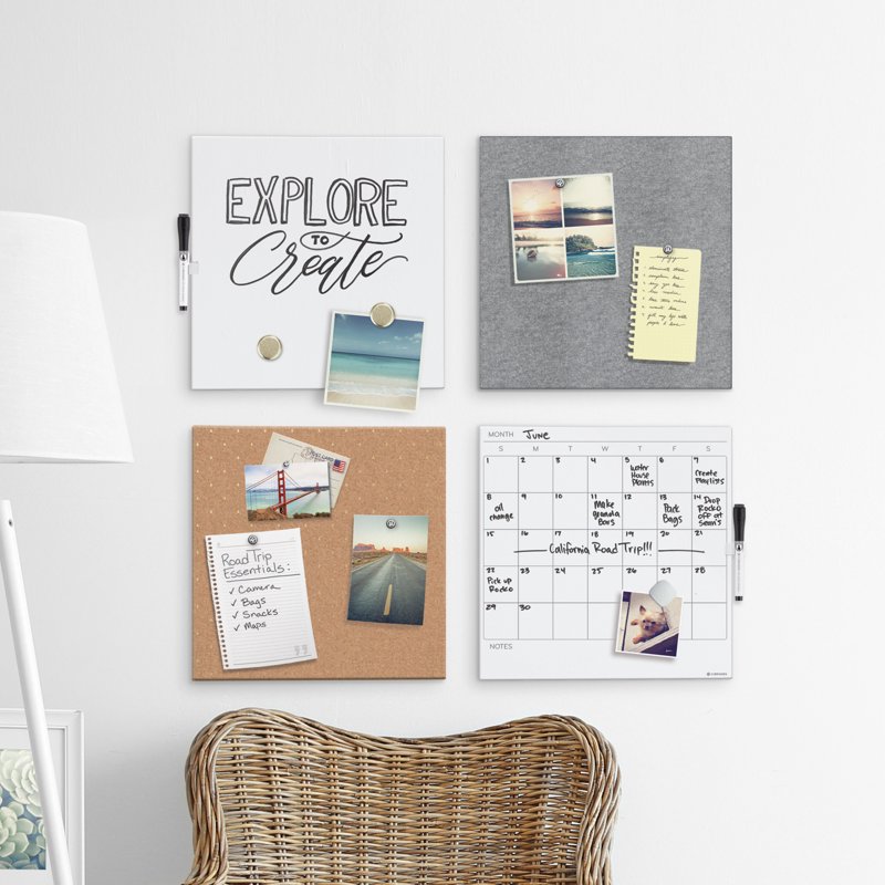Magnetic Dry Erase Calendar Board 14x14 White Frameless Office Home