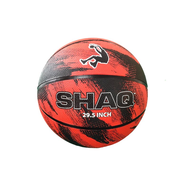 29.5-Inch Rubber Basketball for Kids and Adults - Black and Red