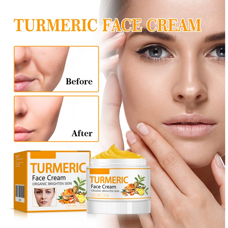 Turmeric Firming Face Cream for Skin Elasticity & Glow - 1.76oz
