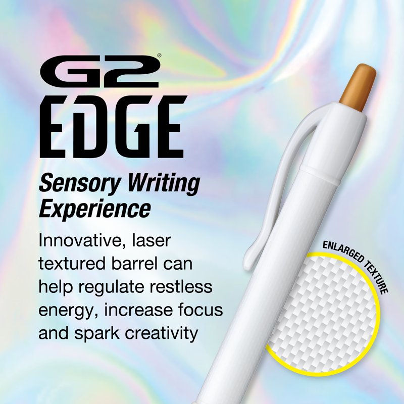 Gel Pen Set - 5 Count 0.7mm Assorted White Metallic Ink, Retractable