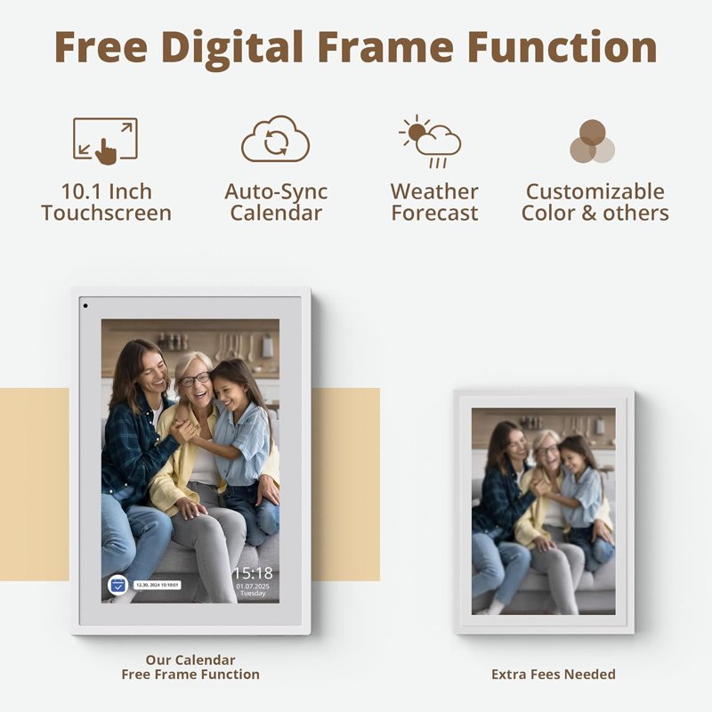 Digital Family Calendar & Photo Frame Touchscreen Planner