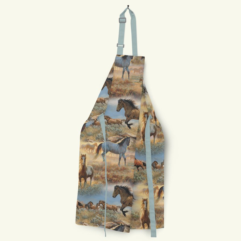 Cotton Horses in the Prairie Fabric 44 Inch Width - 2 Pack