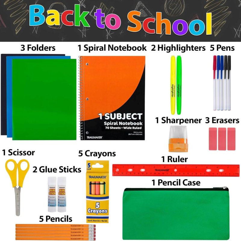 Bulk Stationery Kits with Notebooks, Pens, Pencils & Supplies - 12 Pack