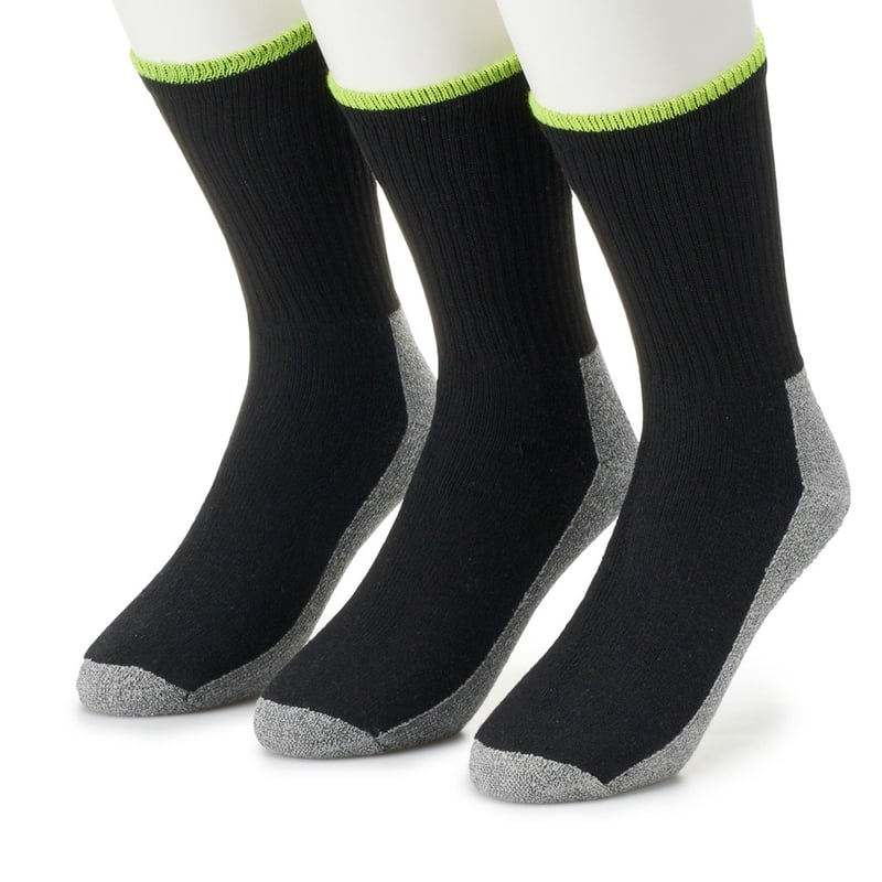 Men's Work Socks 6 Pairs - Fast Dry, Odor Resistant, Reinforced Heel & Toe