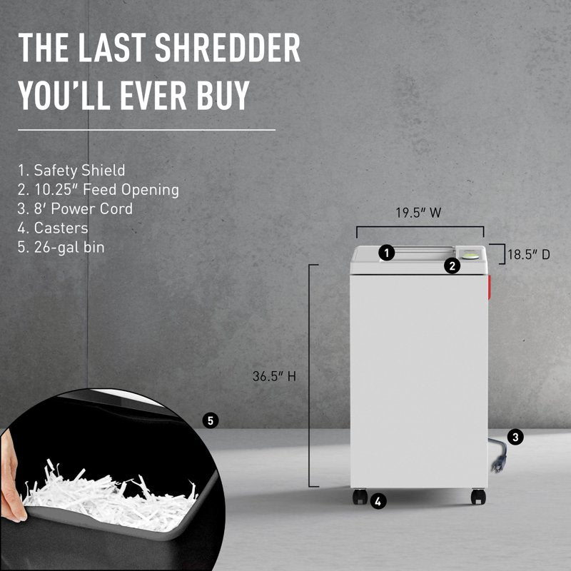 Centralized Office Paper Shredder with High Capacity and Security Level P-2
