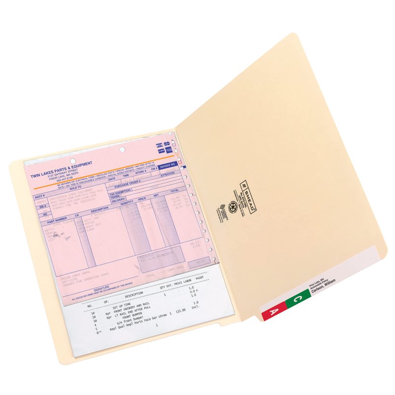 Letter Size End Tab File Folders - Heavyweight Manila, 100-Pack