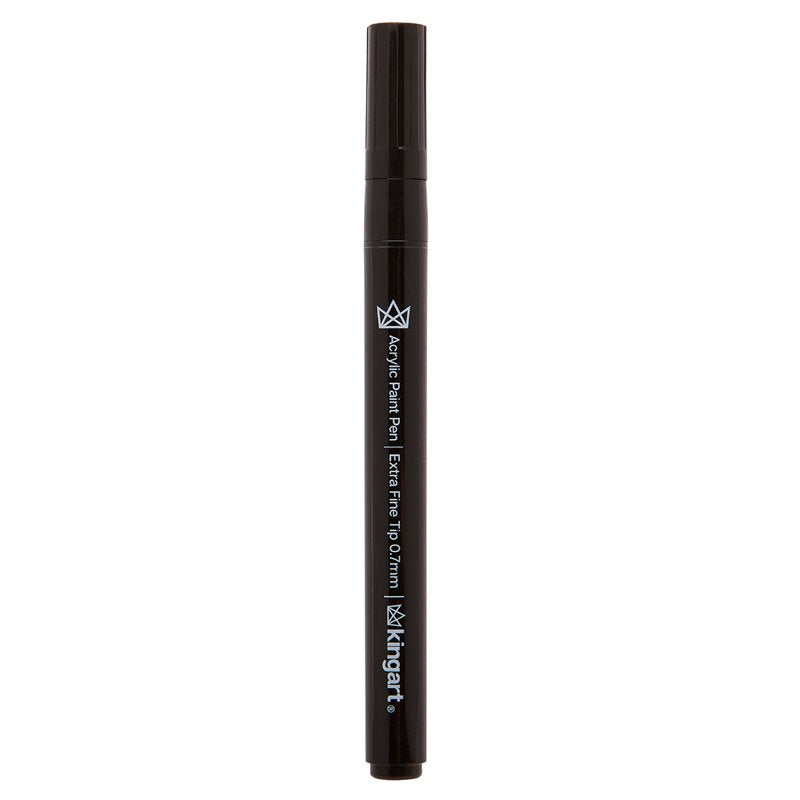 Extra Fine Point Acrylic Paint Markers Set of 6 – Black & White Art Pens for Surfaces